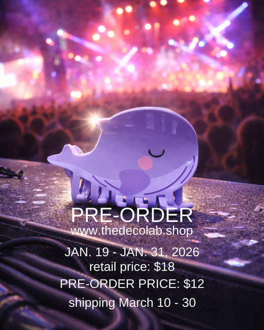 PRE-ORDER (not ready to ship) Whale Claw Clip